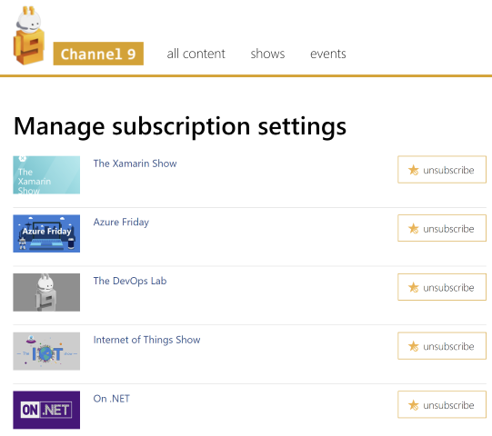 Channel 9 website subscriptions.