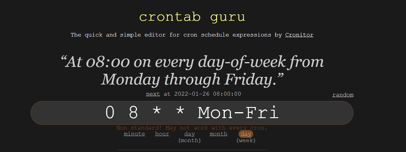 Crontab Guru website.